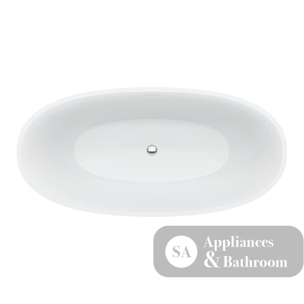 Fienza ST28-1550 Sasso Freestanding Stone Bath 1500mm Matte White - Freestanding Bath