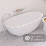 Fienza ST28-1550 Sasso Freestanding Stone Bath 1500mm Matte White - Freestanding Bath