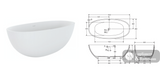 Fienza ST28-1650 Sasso Freestanding Stone Bath 1650mm Matte White - Freestanding Bath