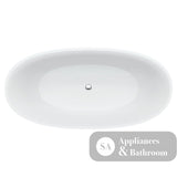 Fienza ST28-1650 Sasso Freestanding Stone Bath 1650mm Matte White - Freestanding Bath