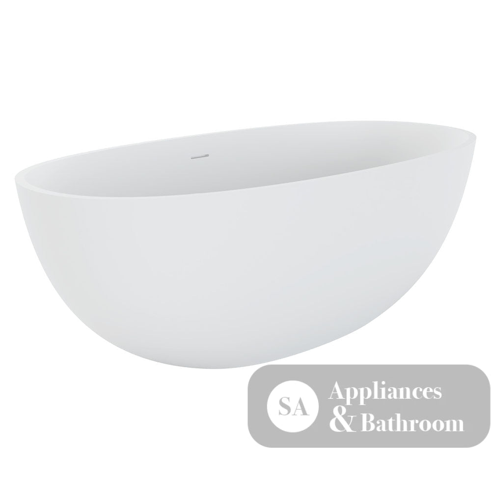 Fienza ST28-1650 Sasso Freestanding Stone Bath 1650mm Matte White - Freestanding Bath