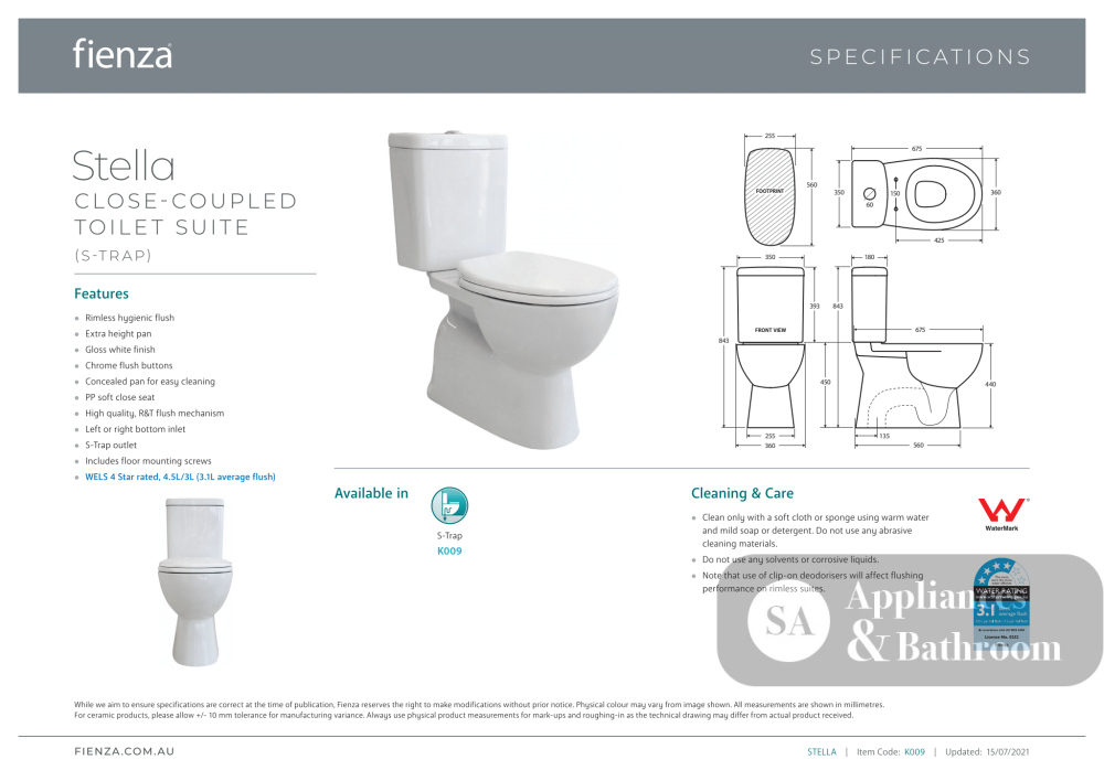 Fienza Stella Close-Coupled Suite - Closed Coupled Suites