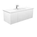 Fienza TCL120RW 1200 Dolce Alina Satin White Wall-Hung Vanity - Vanity Units
