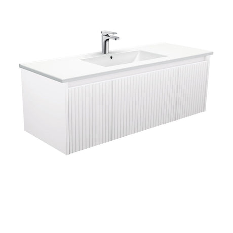 Fienza TCL120RW 1200 Dolce Alina Satin White Wall-Hung Vanity - Vanity Units