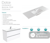 Fienza Tcl120S 1200Mm Dolce Edge Scandi Oak Wall Hung Vanity - Special Order Units