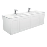 Fienza TCL150MD 1500mm Dolce Mila Wall Hung Vanity Double Bowl White - Vanity Units