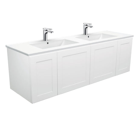 Fienza TCL150MD Dolce Mila 1500mm Wall Hung Vanity Double Bowl White - Vanities
