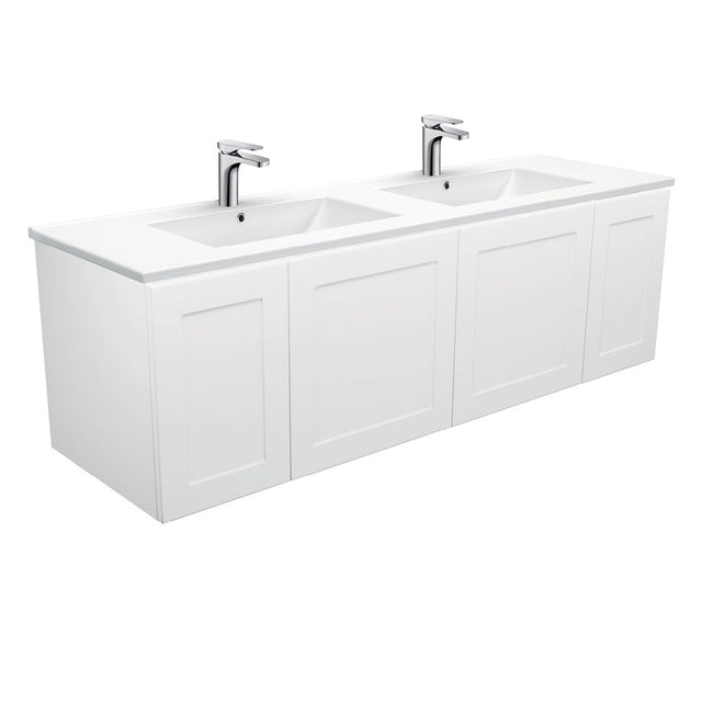 Fienza TCL150MD Dolce Mila 1500mm Wall Hung Vanity Double Bowl White - Vanities