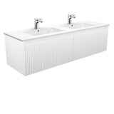 Fienza TCL150RWD 1500 Dolce Alina Satin White Double Bowl Wall-Hung Vanity - Vanity Units