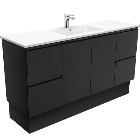 Fienza TCL150ZBKS Dolce Black 1500mm Vanity Kickboard (Single Bowl) Black - Vanity Units Freestanding
