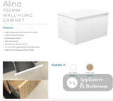 Fienza TCL75RSC Dolce Alina Scandi Oak 750 Wall-Hung Vanity - Vanity Units
