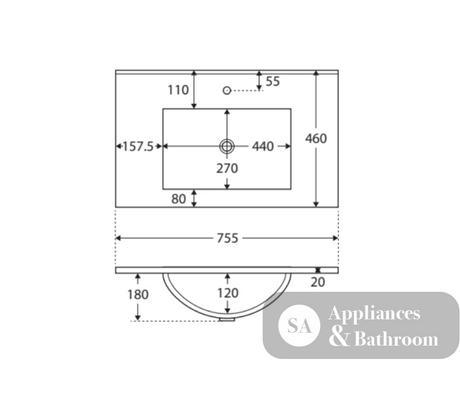 Fienza Tcl75Zbr Dolce Black 750Mm Wall Hung Vanity Right Drawers - Special Order Units