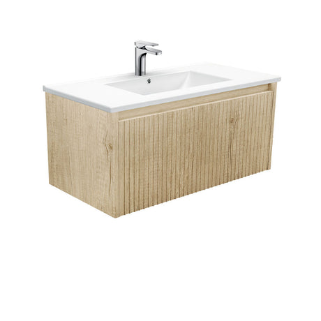 Fienza TCL90RSC Dolce Alina Scandi Oak 900 Wall-Hung Vanity - Vanity Units
