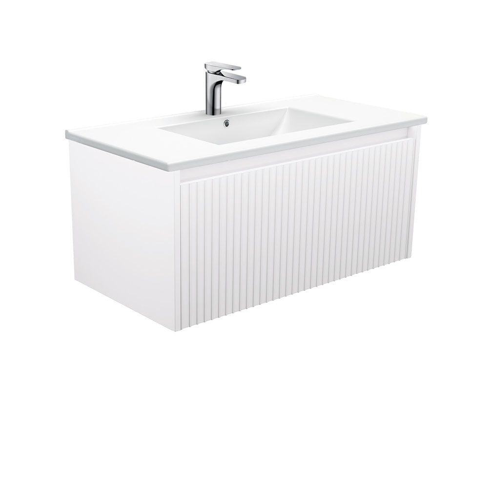 Fienza TCL90RW Dolce Alina White 900 Wall-Hung Vanity - Vanity Units