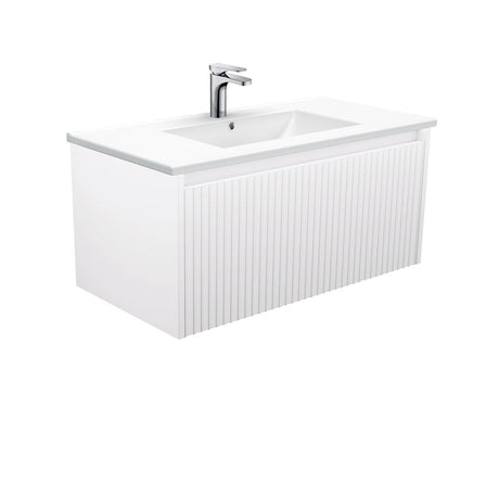 Fienza TCL90RW Dolce Alina White 900 Wall-Hung Vanity - Vanity Units