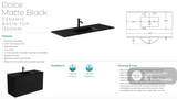Fienza TCLB120RW 1200 Dolce Matte Black Alina Satin White Wall-Hung Vanity - Vanity Units