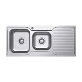 Fienza Tiva 1080 1.75 Kitchen Sink With Drainer Left Bowl 68106L - Special Order Top Mounted Sinks