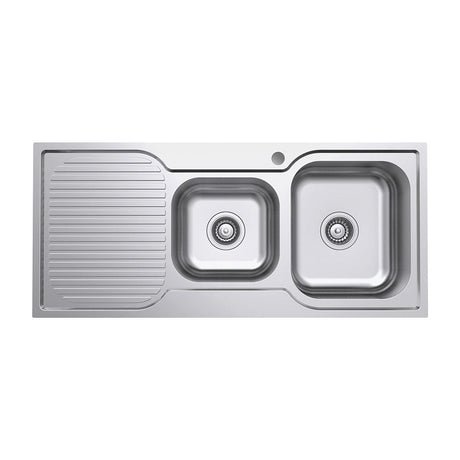 Fienza Tiva 1080 1.75 Kitchen Sink With Drainer Right Bowl 68106R - Special Order Top Mounted Sinks