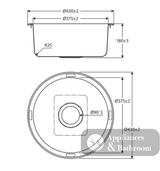 Fienza Tiva 68103 Stainless Steel Round Kitchen Sink - Special Order Laundry Insert Sinks