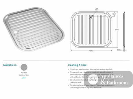 Fienza Tiva Sink Drainer Tray - Accessories