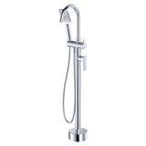 Fienza Tono Floor Mounted Bath Mixer With Hand Shower 233113 - Chrome - Freestanding Bath Mixer