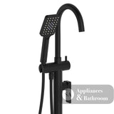 Fienza Tono Floor Mounted Bath Mixer With Hand Shower 233113B - Matte Black - Freestanding Bath Mixer