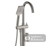 Fienza Tono Floor Mounted Bath Mixer With Hand Shower 233113BN - Brushed Nickel - Freestanding Bath Mixer