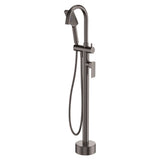 Fienza Tono Floor Mounted Bath Mixer With Hand Shower 233113GM - Gunmetal - Freestanding Bath Mixer