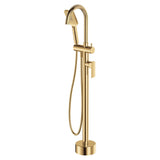 Fienza Tono Floor Mounted Bath Mixer With Hand Shower 233113UB - Urban Brass - Freestanding Bath Mixer