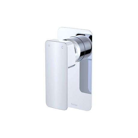 Fienza Tono Rectangular Plate Wall Mixer 233101 - Chrome - Bathroom Wall Mixers