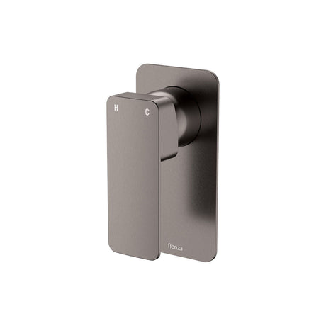 Fienza Tono Rectangular Plates Wall Mixer 233101GM - Gunmetal - Bathroom Wall Mixers