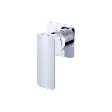 Fienza Tono Square Plate Wall Mixer 233101-4 - Chrome - Bathroom Wall Mixers