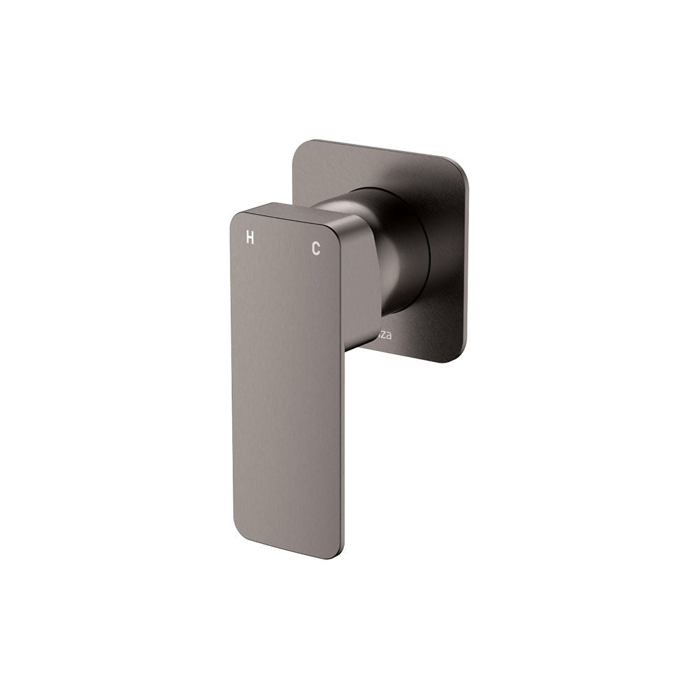 Fienza Tono Square Plate Wall Mixer 233101GM-4 - Gunmetal - Bathroom Wall Mixers
