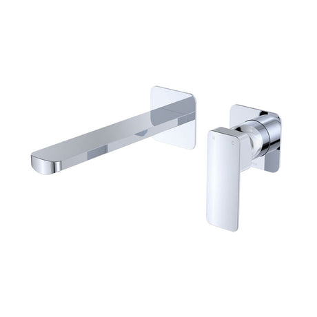 Fienza Tono Square Plates 200mm Outlet Basin/Bath Wall Mixer Set 233104-200 - Chrome - Bathroom Wall Mixers