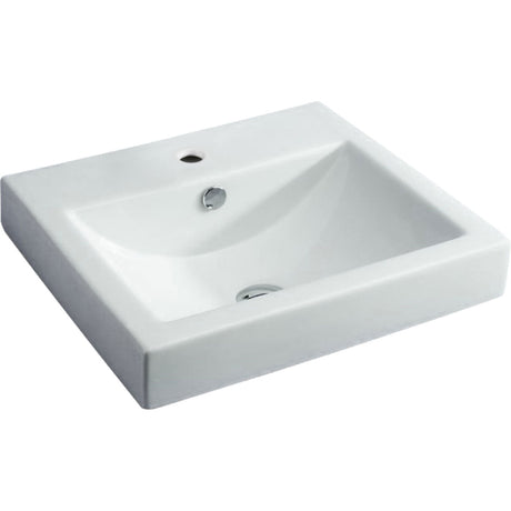 Fienza TR4034A Semi Inset 1 Tap Hole Ceramic Low Profile Basin White - Basins