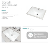 Fienza TR4070 Sarah Undermount Ceramic Basin White - Basins