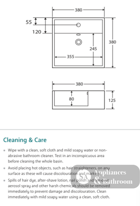 Fienza TR4148 Helen Junior 1 Tap Hole Above Counter Basin White - Basins