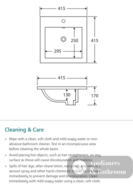 Fienza TR4583 Allison Inset 1 Tap Hole Ceramic Basin White - Basins