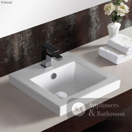 Fienza TR4975 Alison Semi Inset 1 Tap Hole Ceramic Basin White - Basins