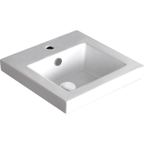 Fienza TR4975 Alison Semi Inset 1 Tap Hole Ceramic Basin White - Basins