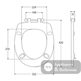 Fienza UF038 Stella Care Adjustable Link Toilet Seat Grey - Toilet Seat