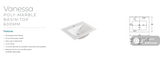 Fienza VAN60C Vanessa Fingerpull 600 Vanity on Kickboard Gloss White - Vanity Units