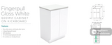 Fienza VAN60C Vanessa Fingerpull 600 Vanity on Kickboard Gloss White - Vanity Units