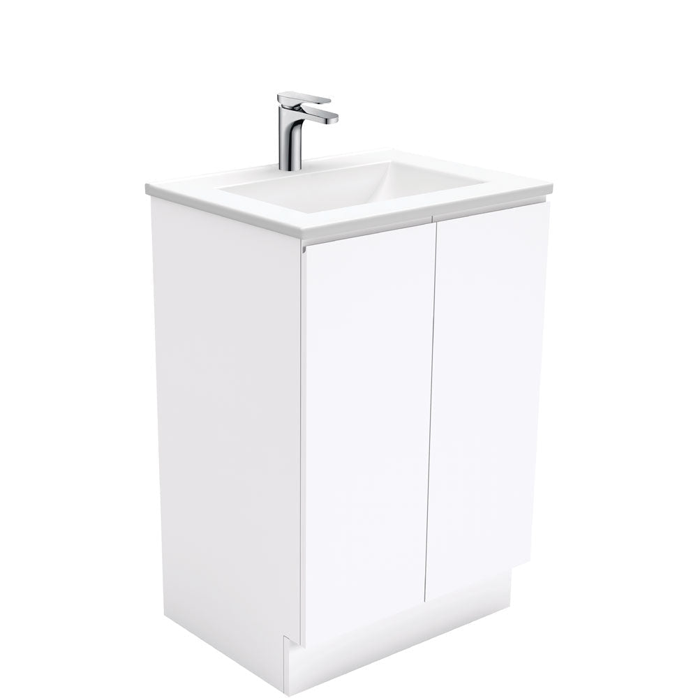 Fienza VAN60C Vanessa Fingerpull 600 Vanity on Kickboard Gloss White - Vanity Units