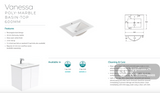 Fienza VAN60F Vanessa Fingerpull 600 Wall-Hung Vanity Gloss White - Vanity Units