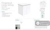 Fienza VAN60F Vanessa Fingerpull 600 Wall-Hung Vanity Gloss White - Vanity Units