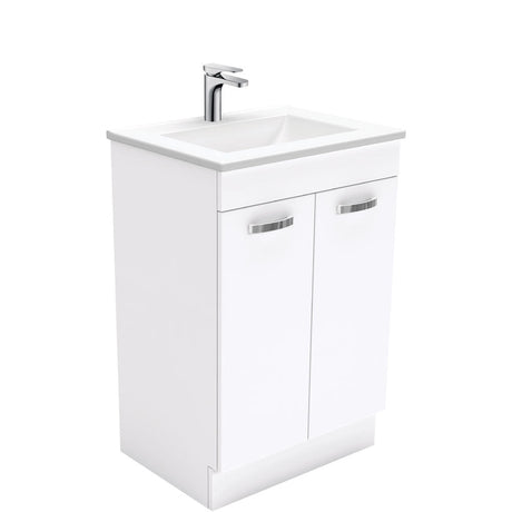 Fienza VAN60NKW Vanessa Unicab 600 Vanity on Kickboard Gloss White - Vanity Units
