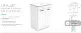 Fienza VAN60NKW Vanessa Unicab 600 Vanity on Kickboard Gloss White - Vanity Units