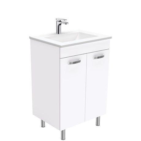 Fienza VAN60NLW Vanessa Unicab 600 Vanity on Legs Gloss White - Vanity Units