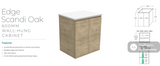 Fienza VAN60S Vanessa Fingerpull 600 Wall-Hung Vanity Scandi Oak - Vanity Units
